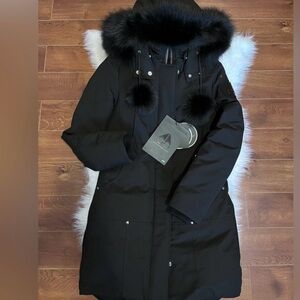 Moose Knuckles Black Ski Jacket with Fur Hood